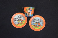 Vintage Mickey and Minnie Mouse Tin Tea Three Piece Set