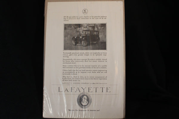 1920 LaFayette Black & White Print Ad
