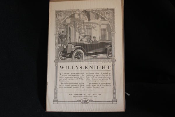 1920 Willys-Knight 88-8 Black & White Print Ad