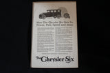 1924 Chrysler Six Imperial Black & White Print Ad