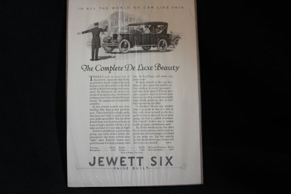 1924 Paige Jewett Six De Luxe Black & White Print Ad