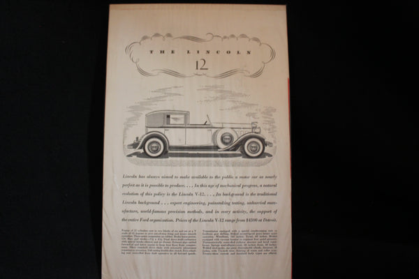 1932 Lincoln 12 Black & White Print Ad