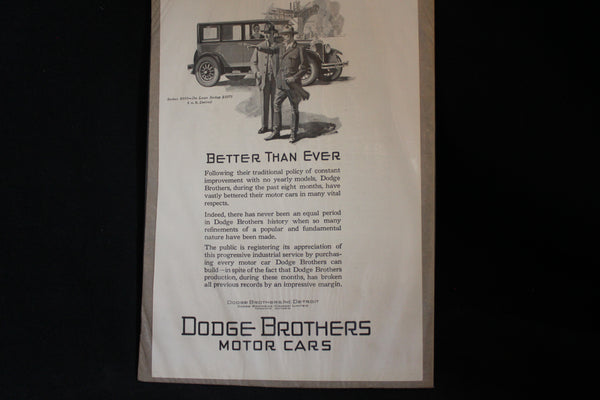 1926 Dodge Brothers De Luxe Sedan Black & White Print Ad