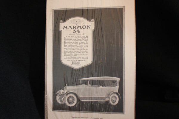 1919 Marmon 34 Black & White Print Ad