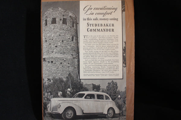1940 Studebaker Commander Black & White Print Ad