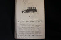 1924 Hudson Sedan Black & White Print Ad