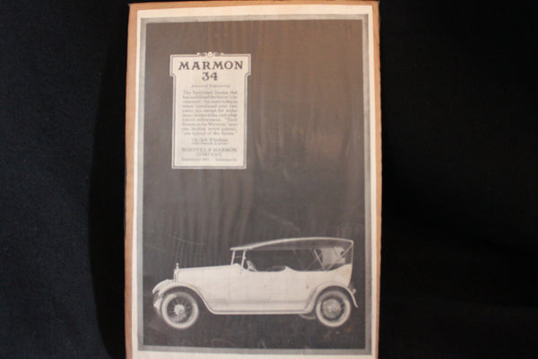 1918 Marmon 34 Black & White Print Ad