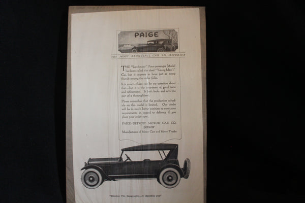 1920 Paige Larchmont Black & White Print Ad
