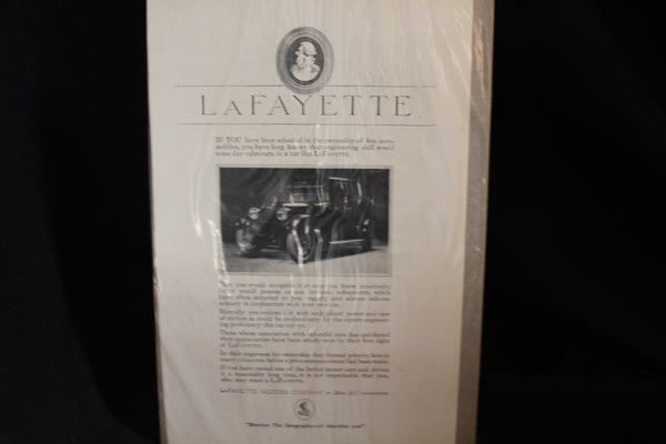 1920 LaFayette Black & White Print Ad