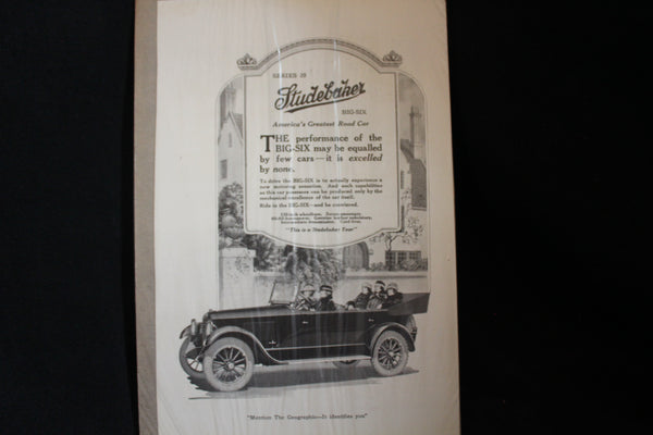 1920 Studebaker Series 20 Big-Six Black & White Print Ad