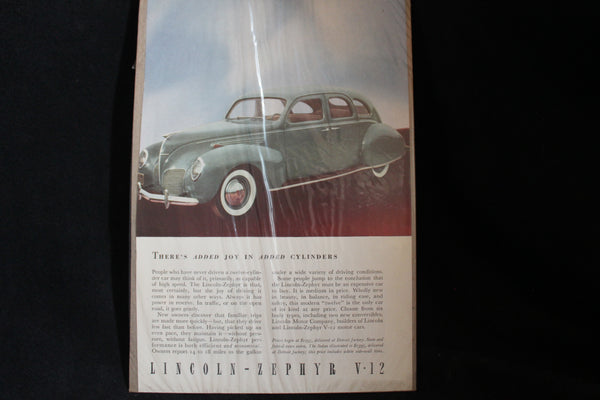 1938 Lincoln-Zephyr Color Print Ad