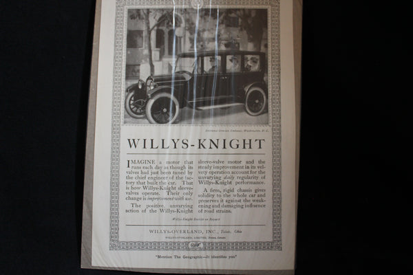 1920 Willys-Knight 5 Passenger Sedan Black & White Print Ad