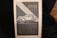 1935 Chevrolet Master De Luxe Town Sedan Black & White Print Ad