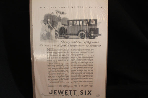 1924 Paige Jewett Six Black & White Print Ad