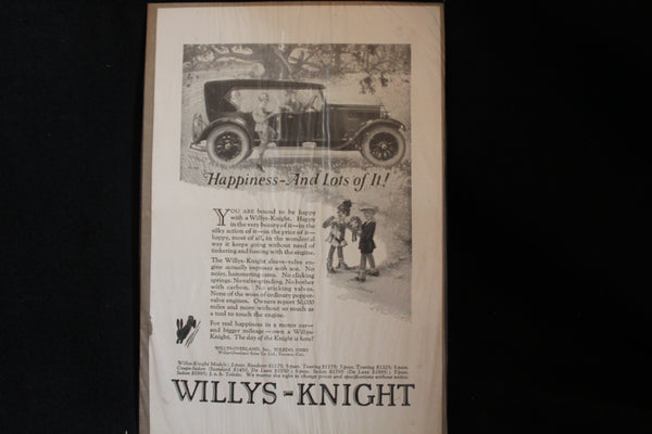 1924 Willys-Knight Black & White Print Ad