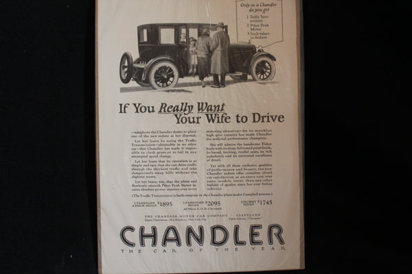 1924 Chandler Black & White Print Ad