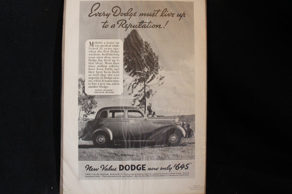 1935 Dodge Black & White Print Ad